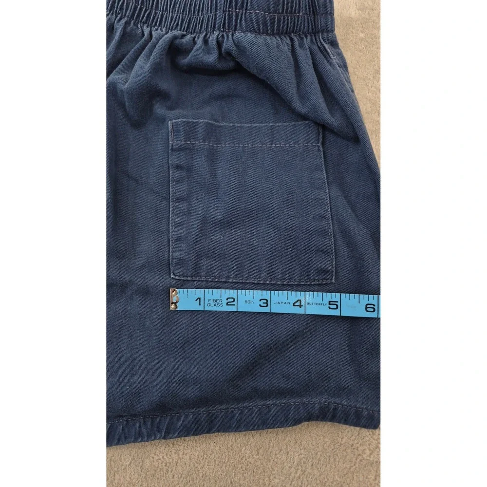 Vintage Laguna Navy Blue Cotton Shorts Elastic Waist XL Surf Beach Made in USA